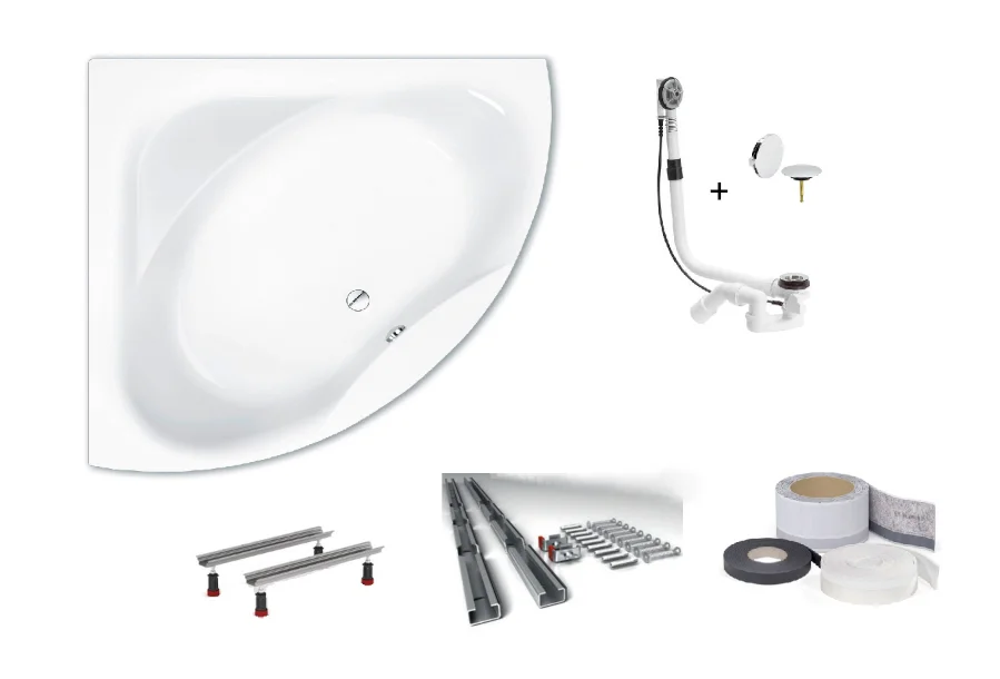 Repabad-Taurus-Eck-Badewanne-Zubehoerpaket-1